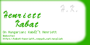 henriett kabat business card